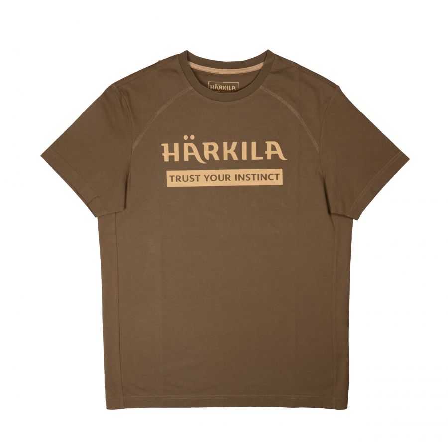 Härkila logo t-shirt two-pack Antique sand / Olive 2/3