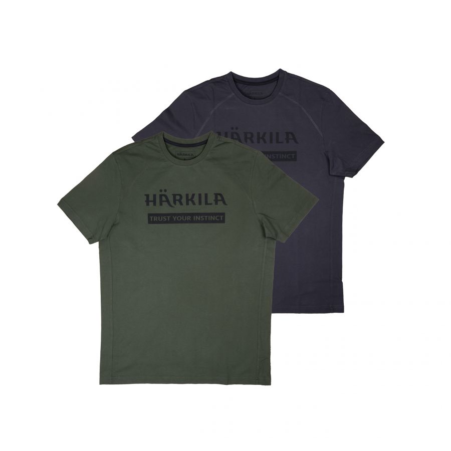 Härkila logo t-shirt two-pack Duffel green / Phant 1/3
