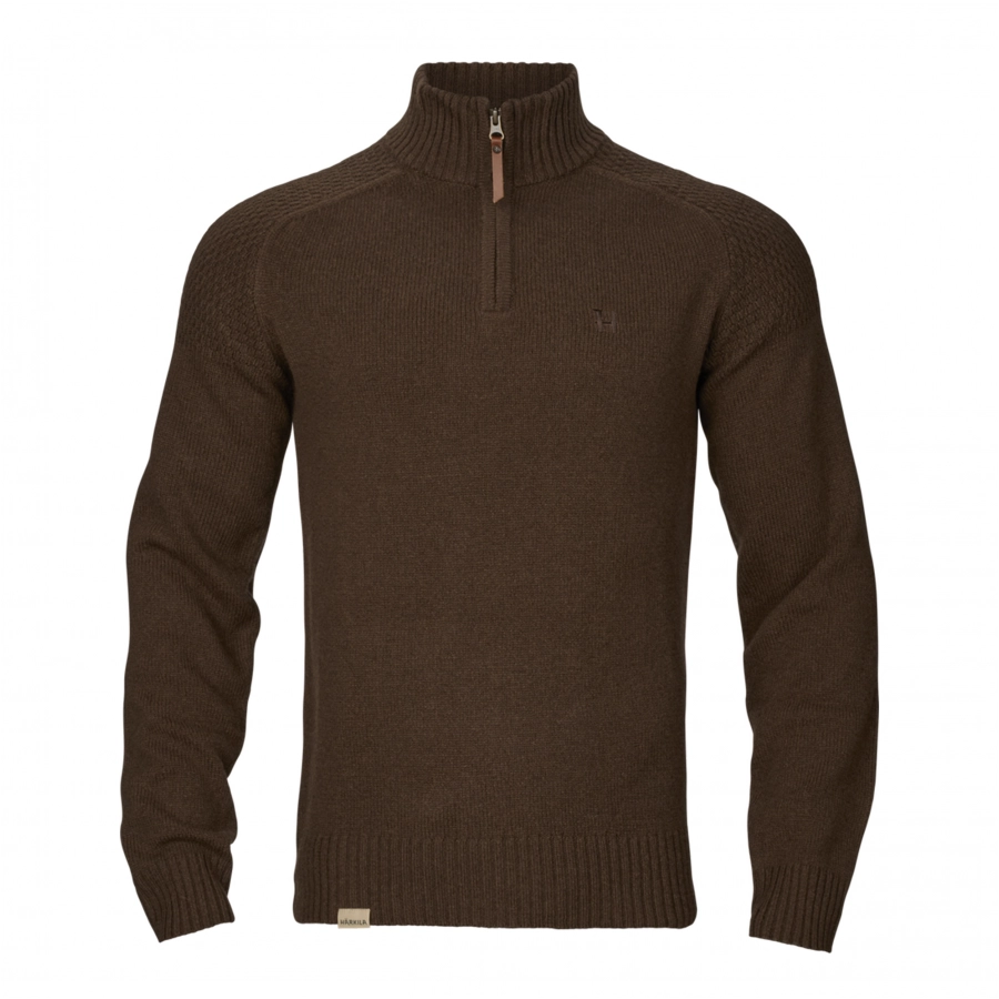 Harkila Vincent half zip pullover Demitasse brown 1/5