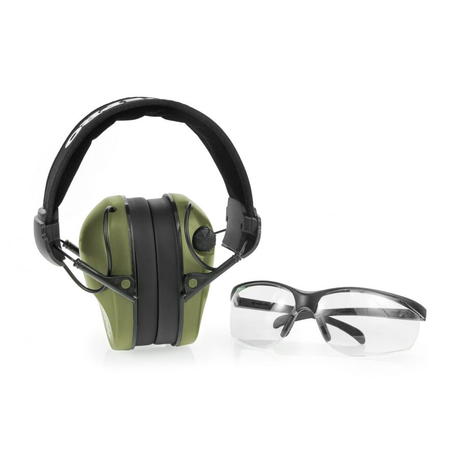 Hearing protectors RealHunter active PRO olive + Protective Glasses 2/9