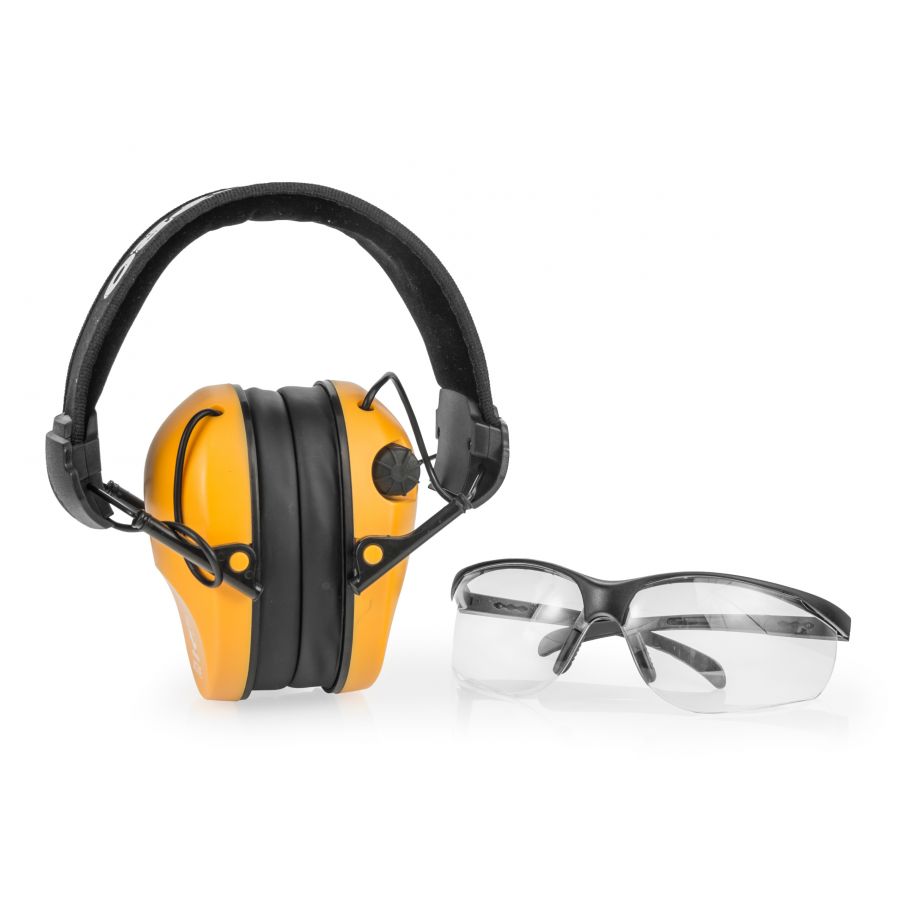 Hearing protectors RealHunter active PRO orange + Protective Glasses 3/9