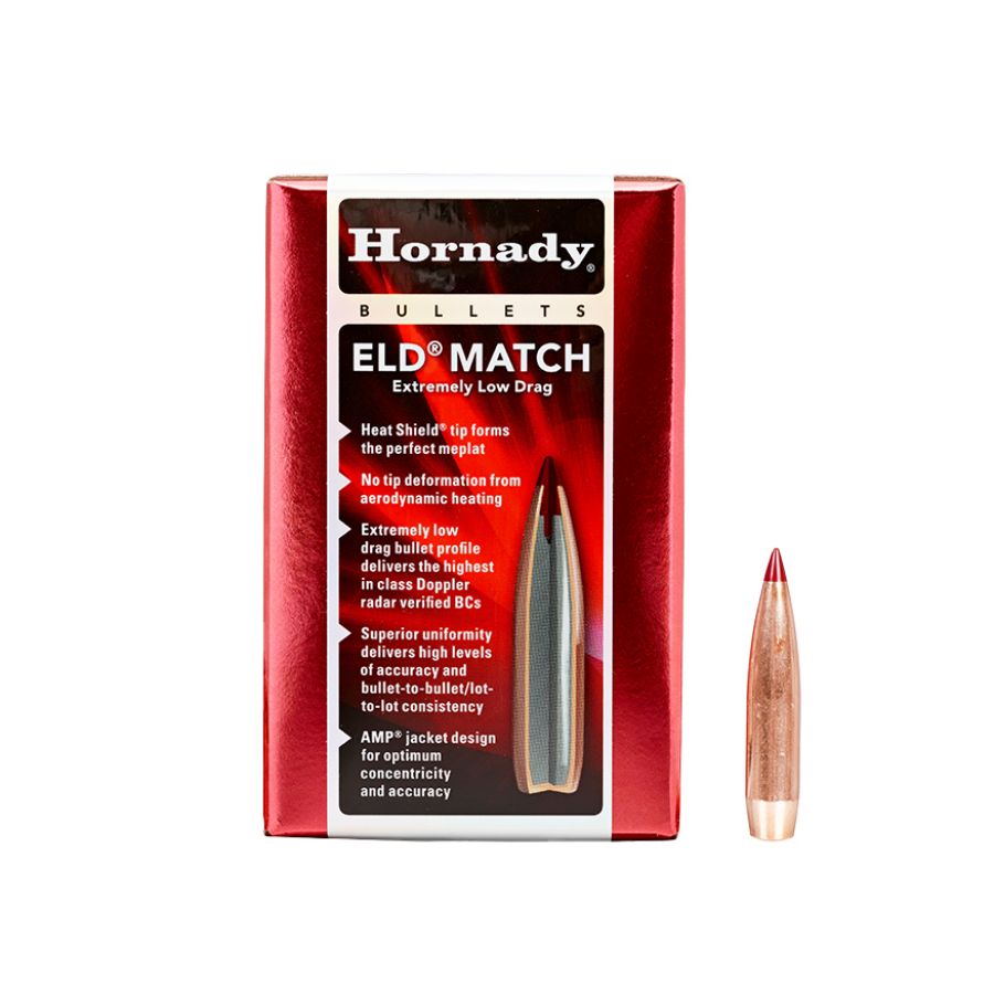 Hornady 22 (.224) Eld-Match 75gr bullet (100 pcs.). 1/4