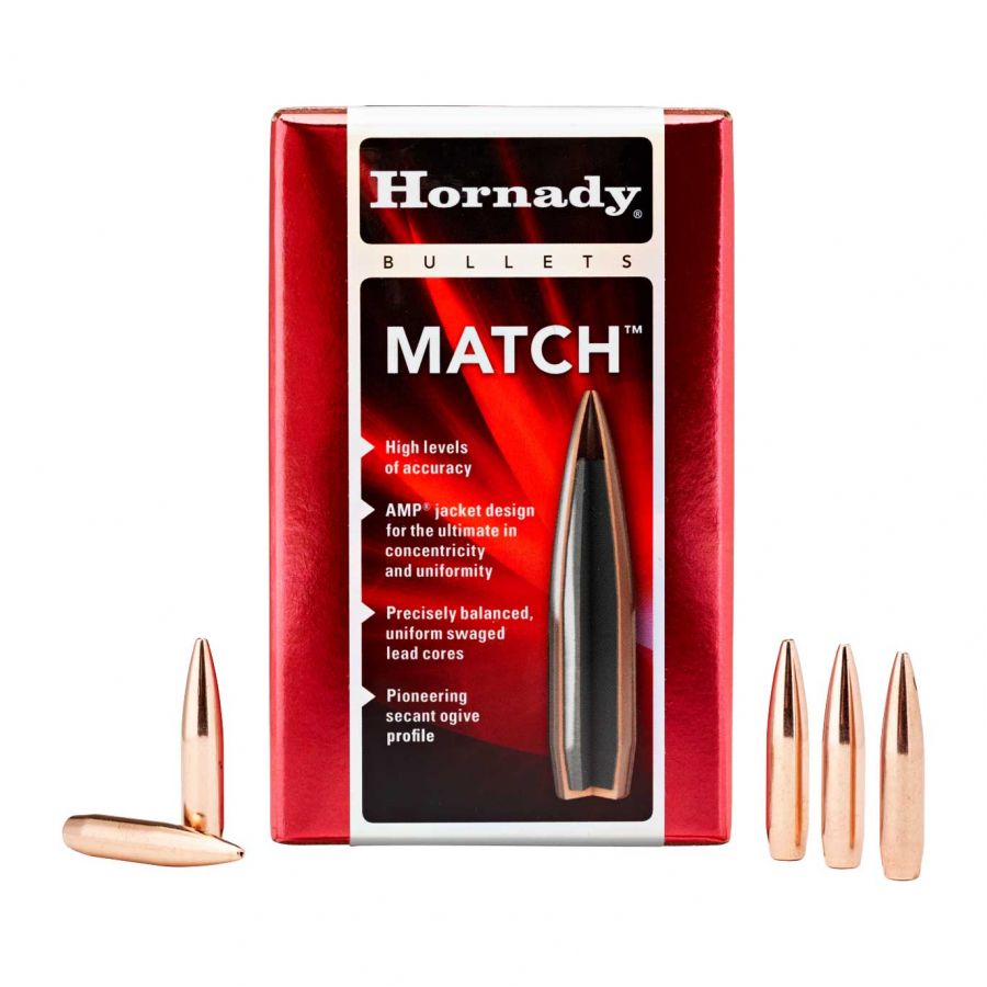 Hornady 22 cal. bullet (224) BTHP 75 gr (100 pcs.) 1/2