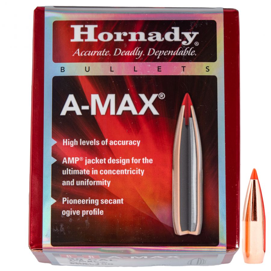 Hornady 30 A-Max 168gr (.308) bullets, (100pcs). 1/5