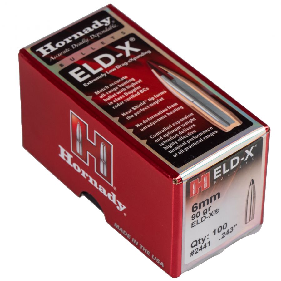 Hornady 6 mm (.243) ELD-X 90 gr bullet (100pcs) 3/5