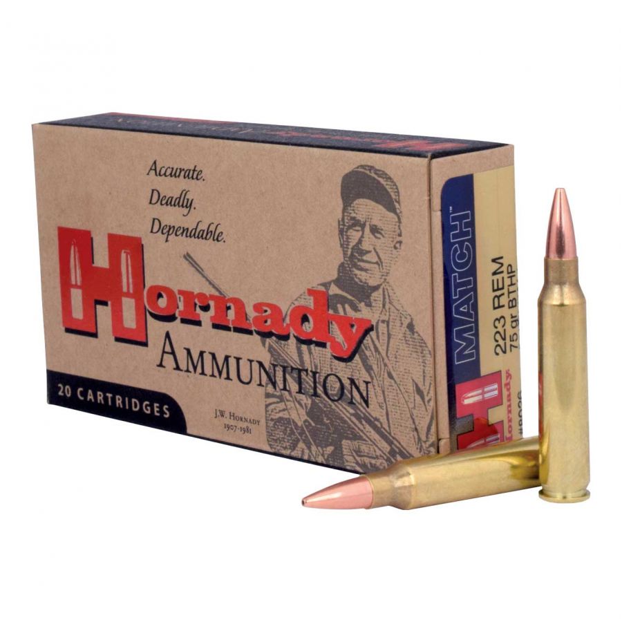 Hornady ammunition cal. 223 Rem BTHP BLK 75gr 1/3