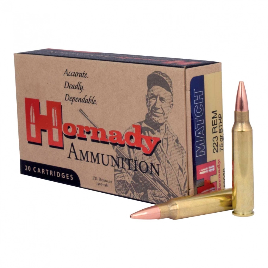 Hornady ammunition cal. 223 Rem BTHP BLK 75gr 1/3