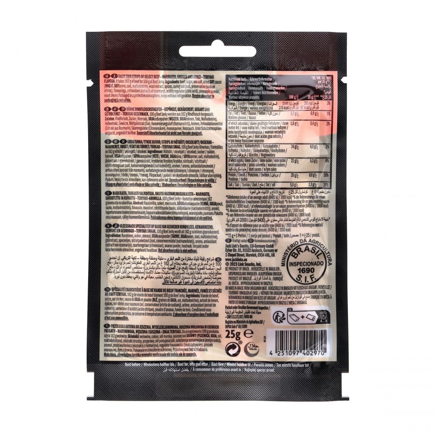 Jack Link's teryiaki dried beef 25 g 2/3