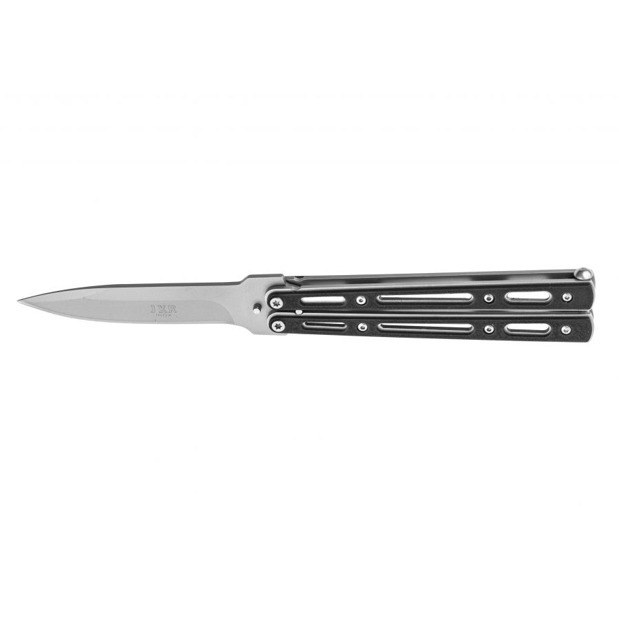 Joker JKR200 butterfly knife silver and black 3/7