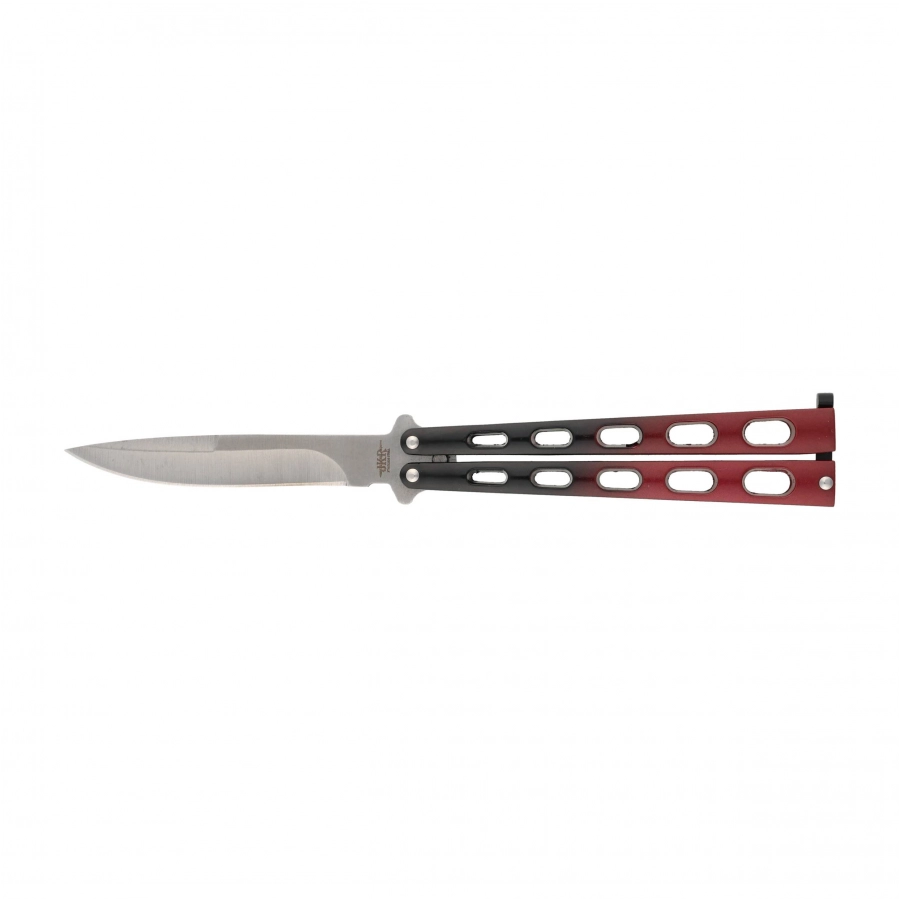 Joker JKR595 butterfly knife black and red 1/6