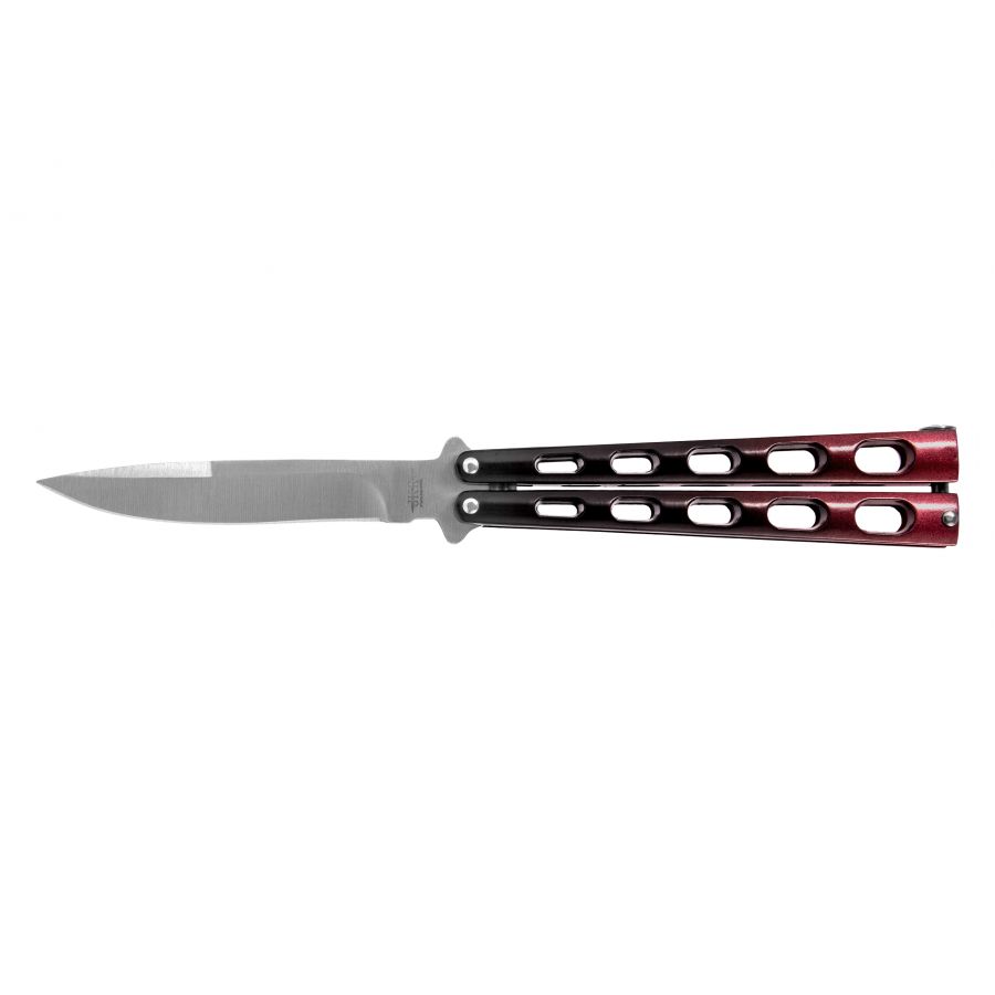 Joker JKR595 butterfly knife black and red 1/3
