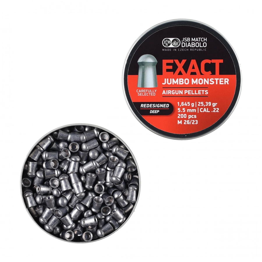 JSB Exact Jumbo Monster Red Deep 200 diabolo shot. 2/4