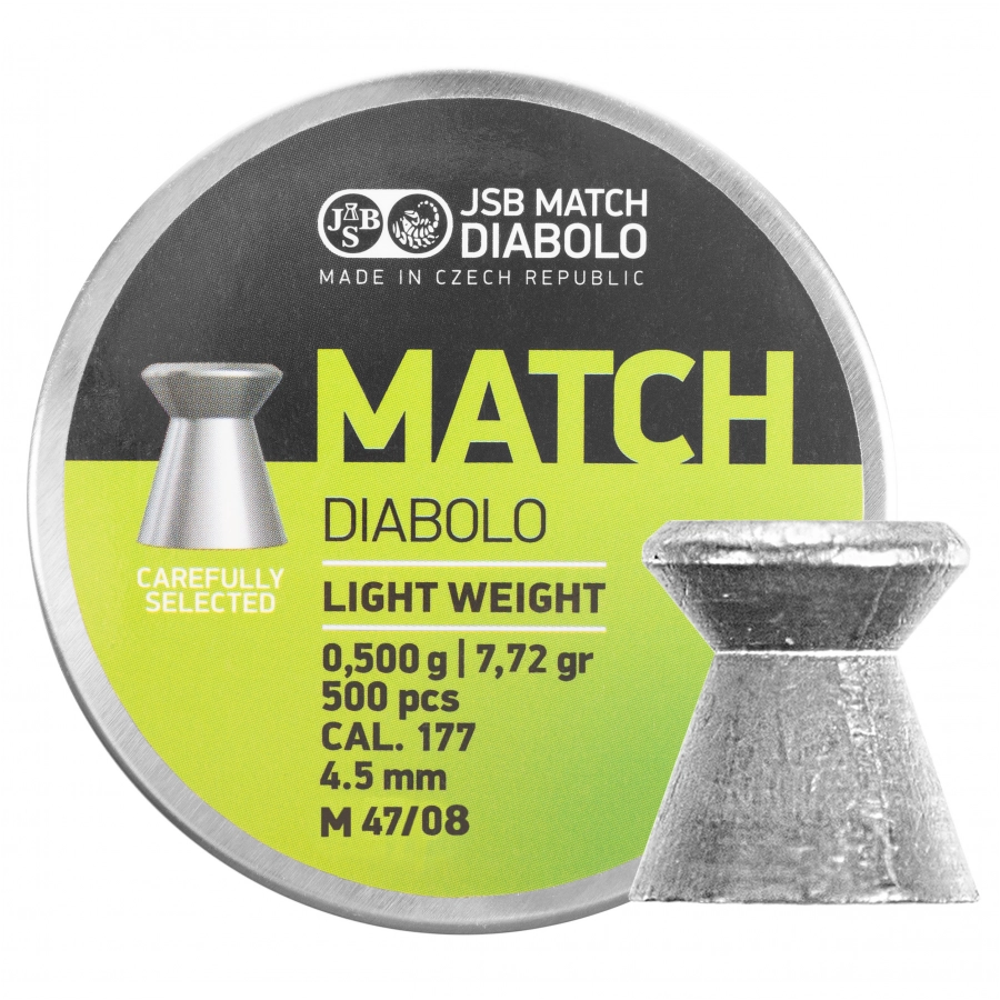 JSB Match Light 4.50/500 diabolo shot 0.500g/7.72g 1/3