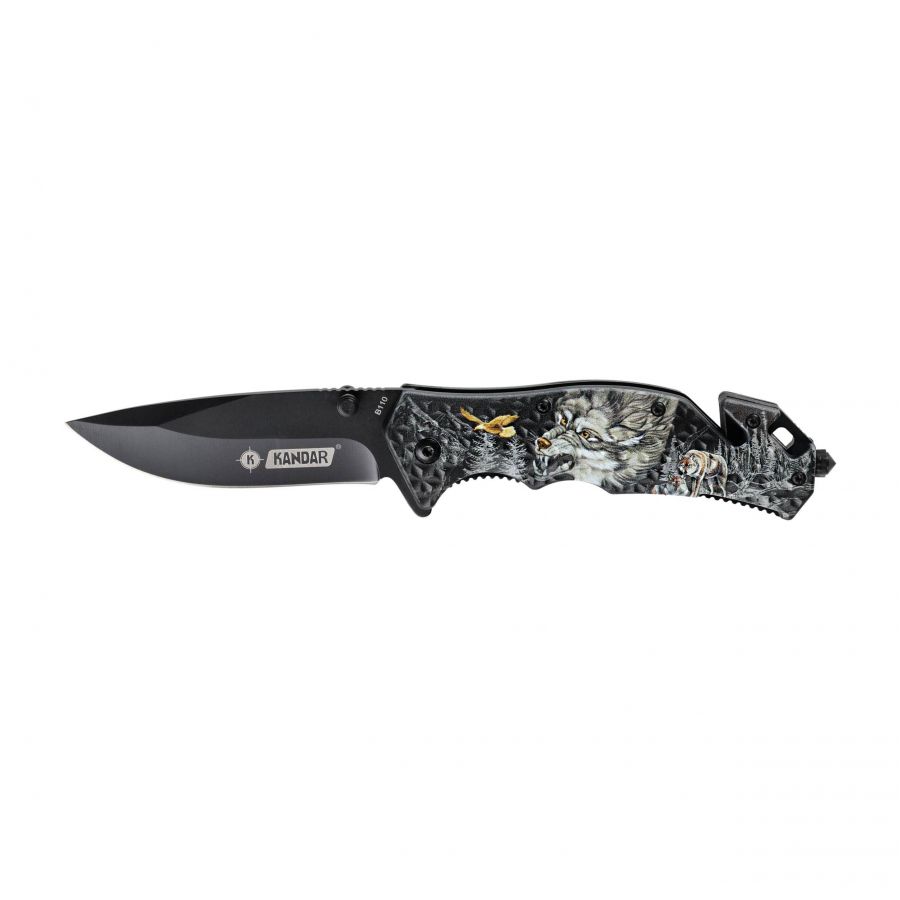 Kandar N380 knife with wolf. 1/5