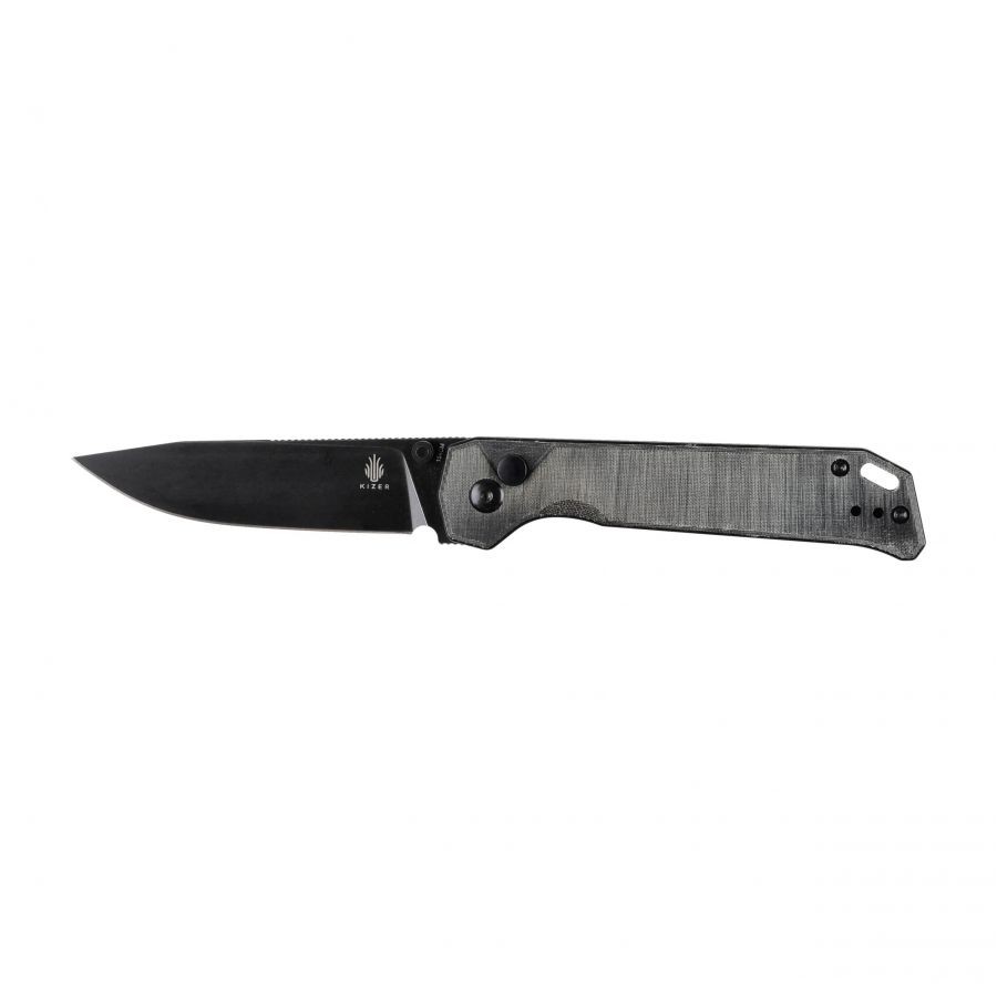 Kizer Begleiter 2 knife V4458.2BC2 gray-black, leather 1/6