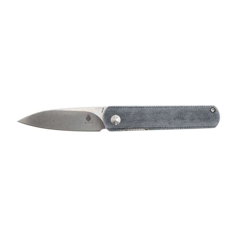 Kizer Feist V3499C4 blue and silver folding knife 1/7