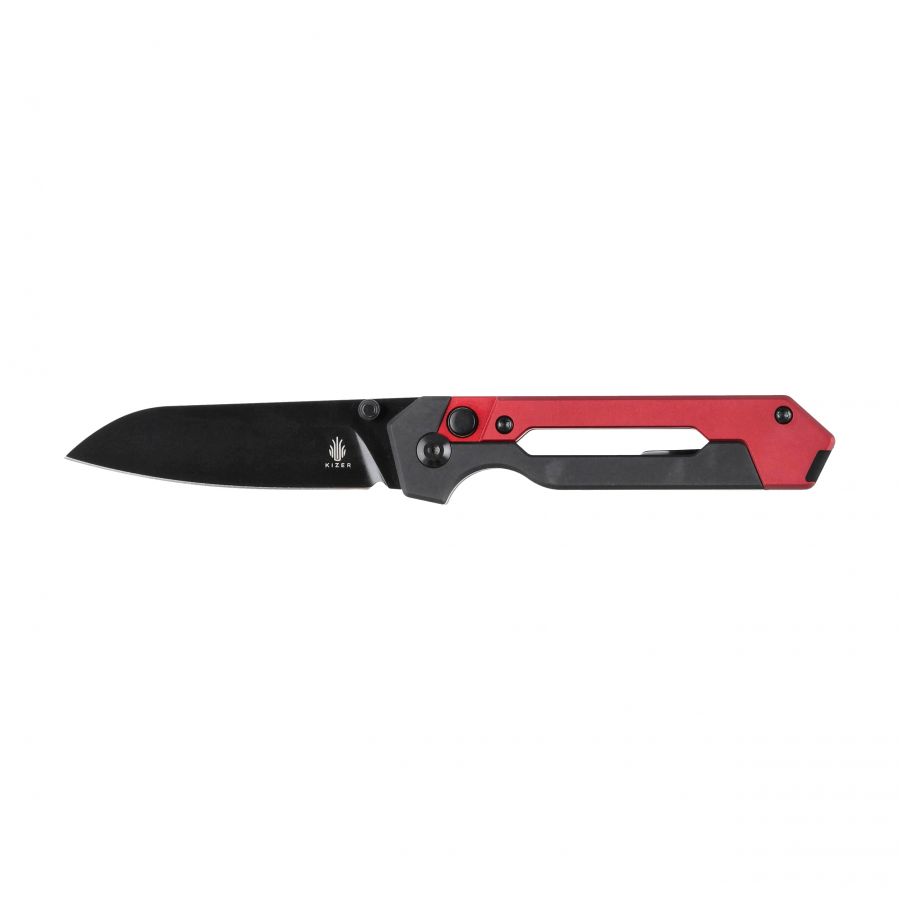 Kizer Hyper Ki3632A2 black and red folding knife 1/6