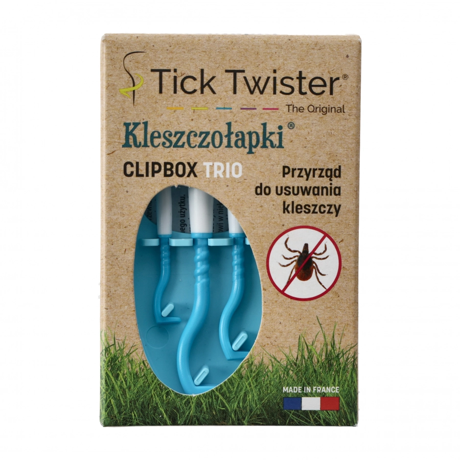 Kleszczołapki przyrząd do usuwania kleszczy Tick Twister Clipbox Trio z brelokiem, niebieskie 3 szt. 4/5