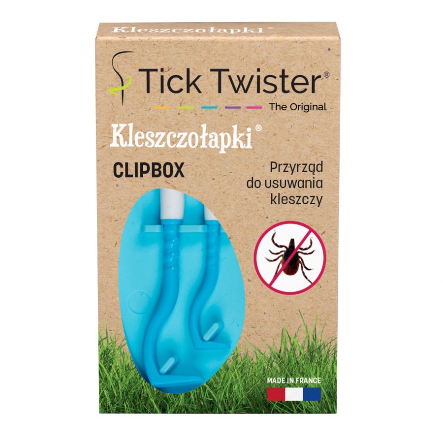 Kleszczołapki przyrząd do usuwania kleszczy Tick Twister Clipbox z brelokiem, niebieskie 2 szt. 4/4