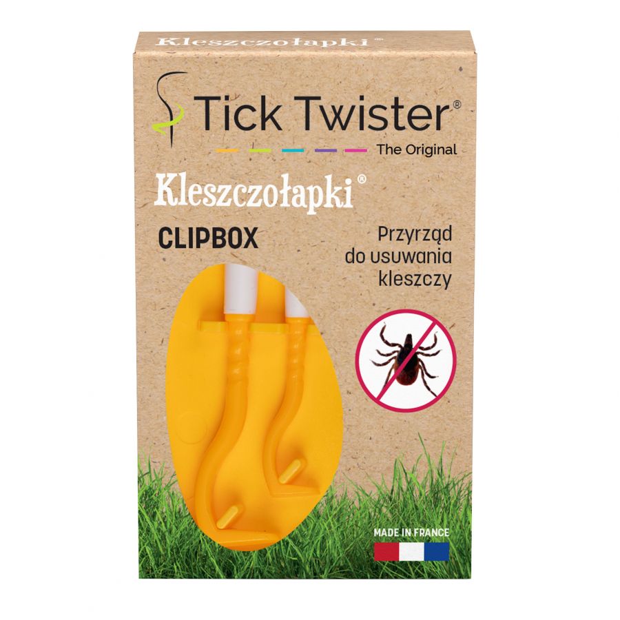 Kleszczołapki przyrząd do usuwania kleszczy Tick Twister Clipbox z brelokiem, pomarańczowe 2 szt. 4/4