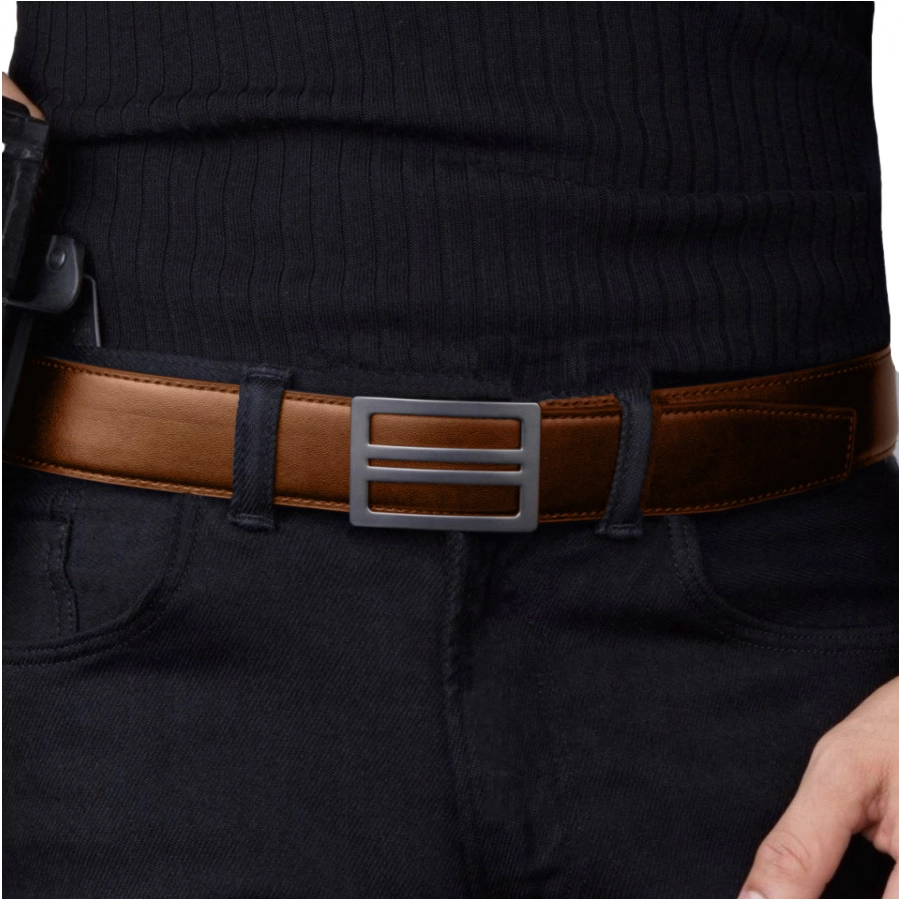 KORE Essentials X1 leather trouser belt light beige 2/4