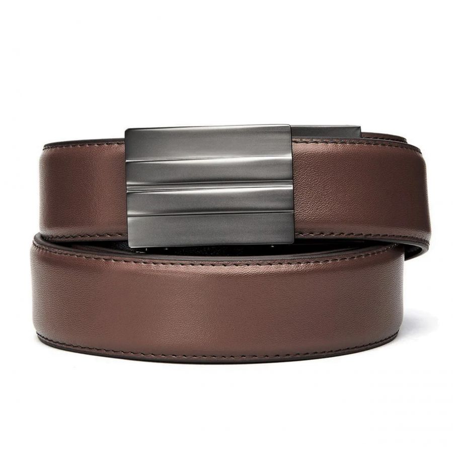 KORE Essentials X2 leather brown trouser belt 1/2