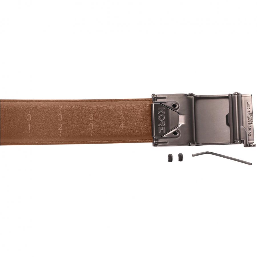 KORE Essentials X2 leather trouser belt light beige 3/4