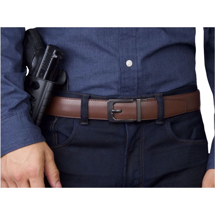 KORE Essentials X3 leather brown trouser belt 2/4