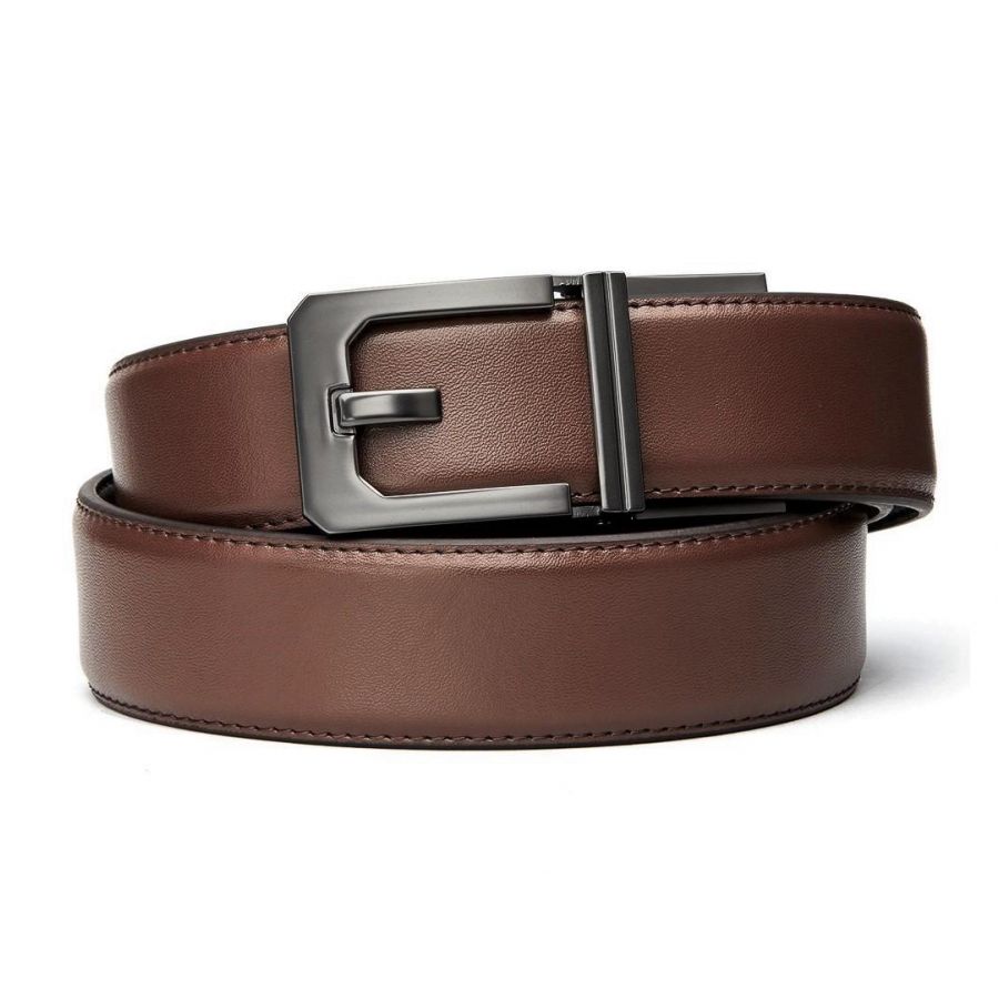 KORE Essentials X3 leather brown trouser belt 1/4