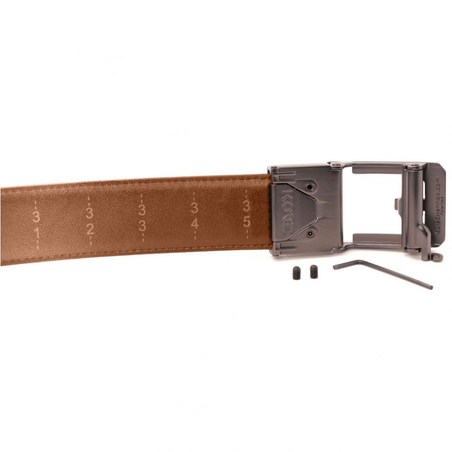 KORE Essentials X3 leather trouser belt light beige 3/4