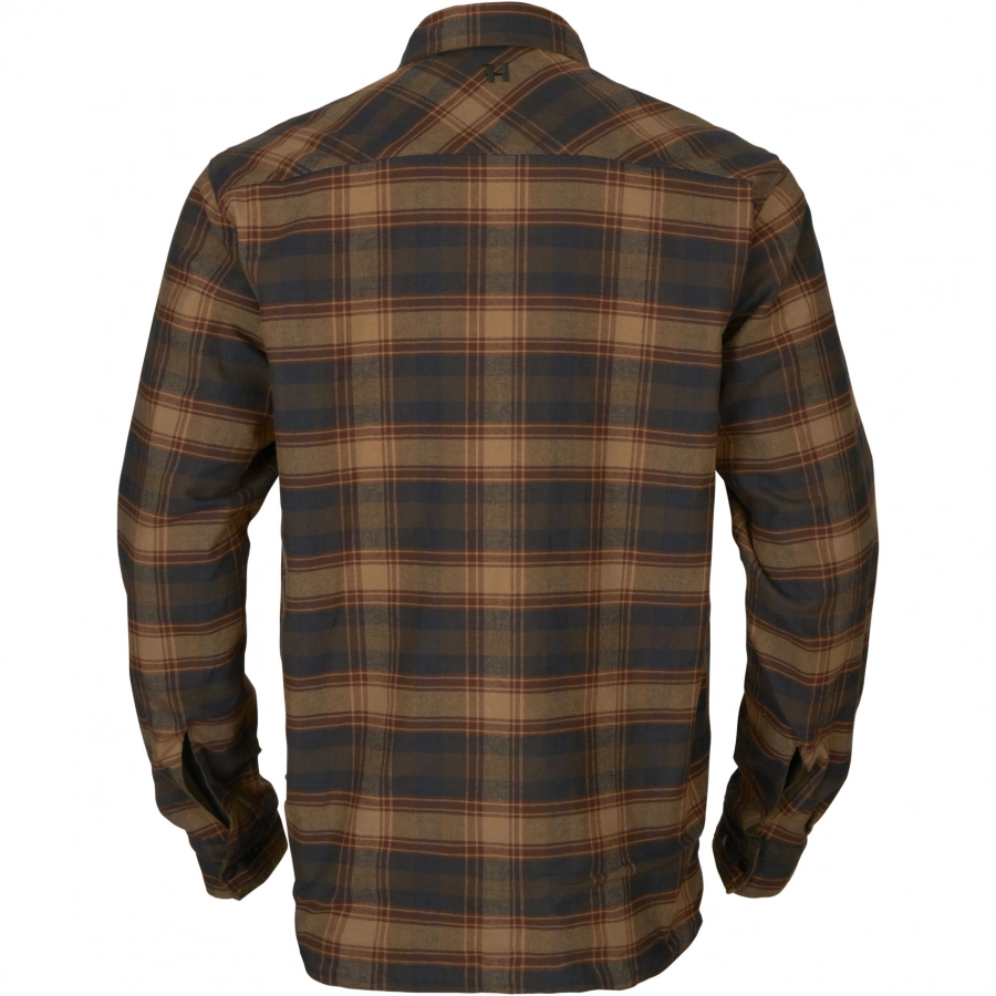 Koszula męska Härkila Eirik Dark warm olive / Burgundy 2/14