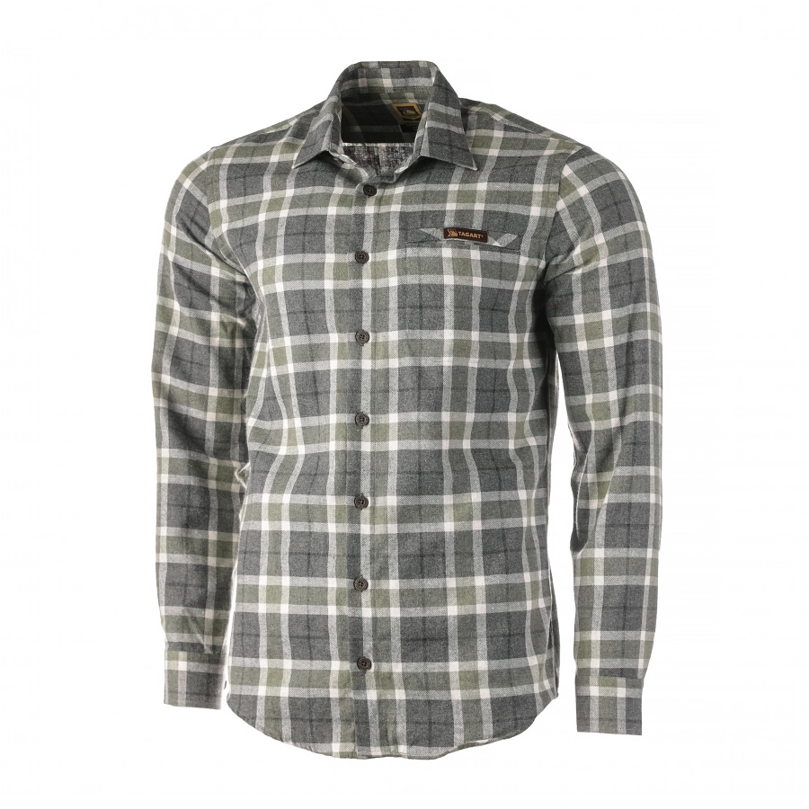 Koszula męska Tagart Moss slim, flanelowa, w zieloną kratę 2/4