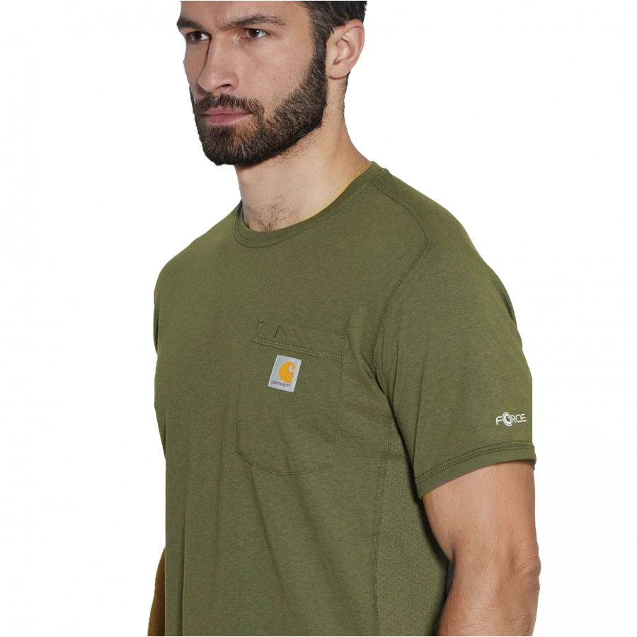 Koszulka Carhartt Force Midweight S/S Pocket - dark bronzed green 2/2