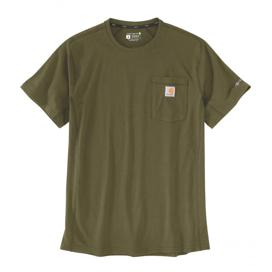 Koszulka Carhartt Force Midweight S/S Pocket - dark bronzed green 1/2