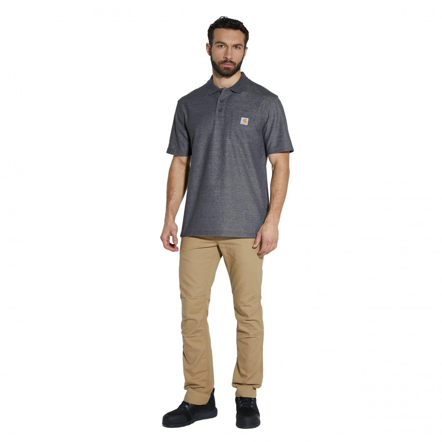 Koszulka Carhartt Polo Midweight Pocket - carbon heather 3/5