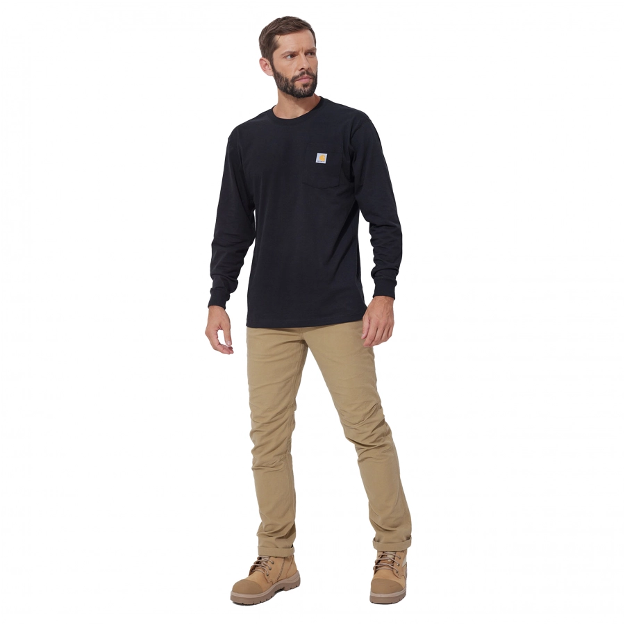 Koszulka Carhartt Workwear Pocket Long Sleeve - black 3/4
