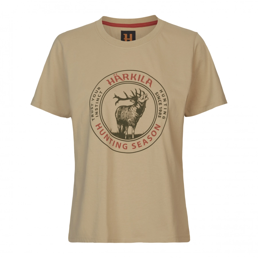 Koszulka damska Harkila Stag Badge Sand 1/7