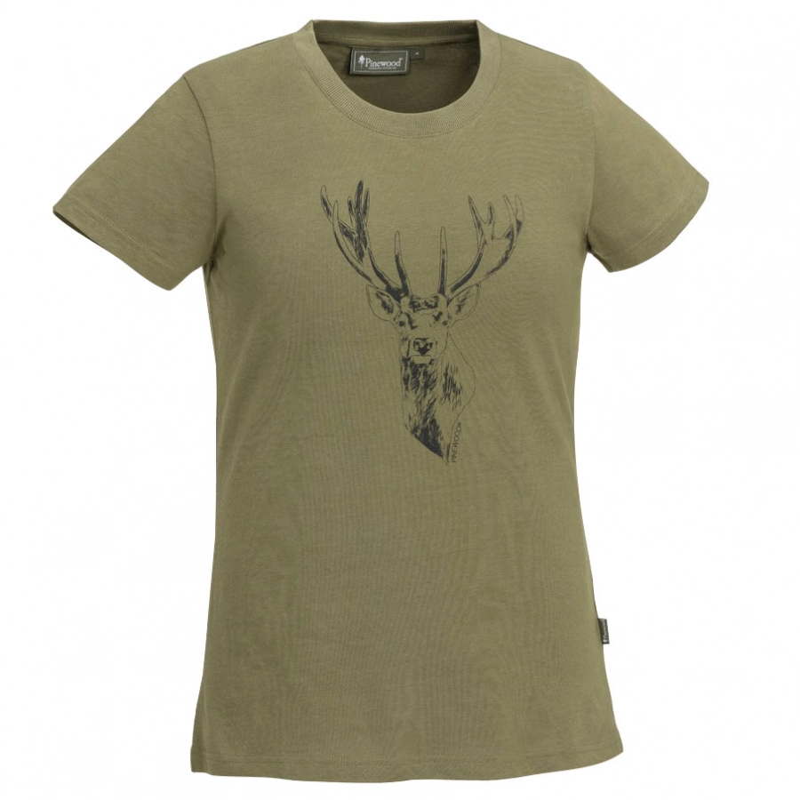 Koszulka damska Pinewood Red Deer oliwkowa 1/2