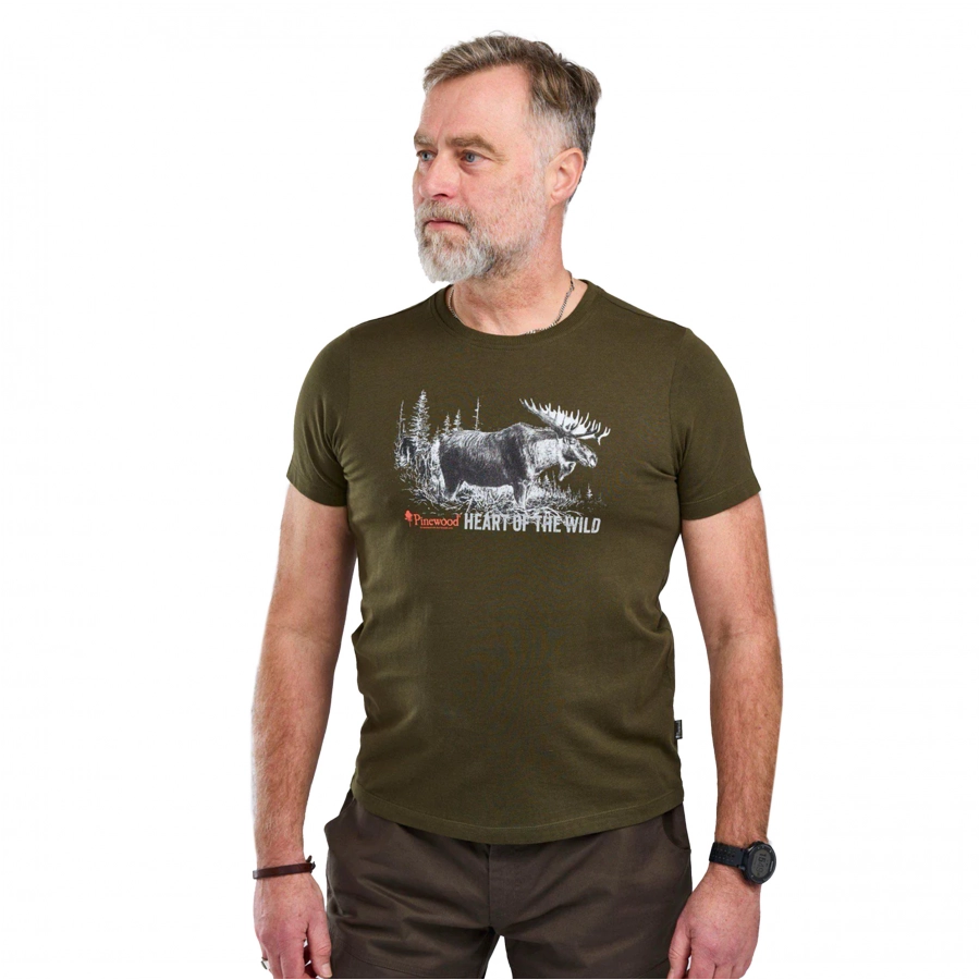 Koszulka męska Pinewood Moose, zielona 2/4
