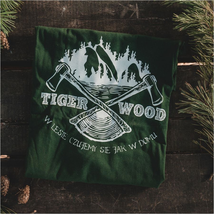 Koszulka męska TigerWood Two Axes zielona 2/3