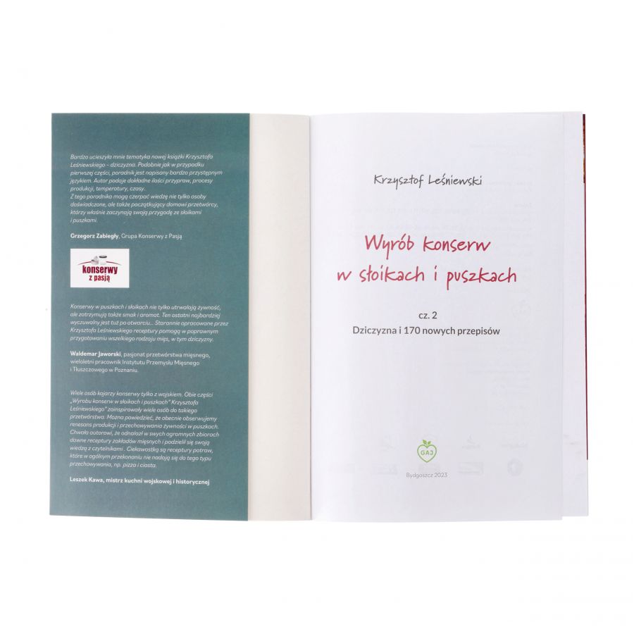 Książka „Wyrób konserw w słoikach i puszkach. Dziczyzna i 170 nowych przepisów" cz. 2  Krzysztof Leśniewski 3/4