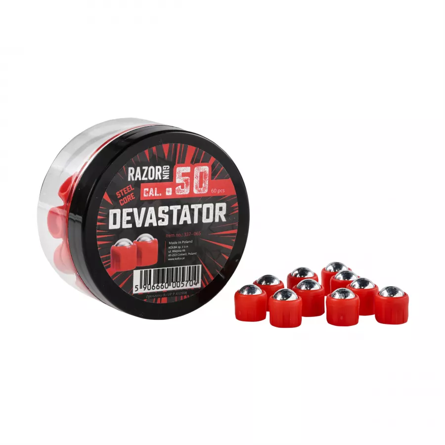 Kule metalowe RazorGun Steel Core Devastator kal. .50 / 60 szt. do Umarex HDR50 1/16