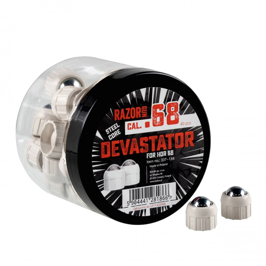 Kule metalowe RazorGun Steel Core Devastator kal. .68 / 40 szt. do Umarex HDR 68 1/3