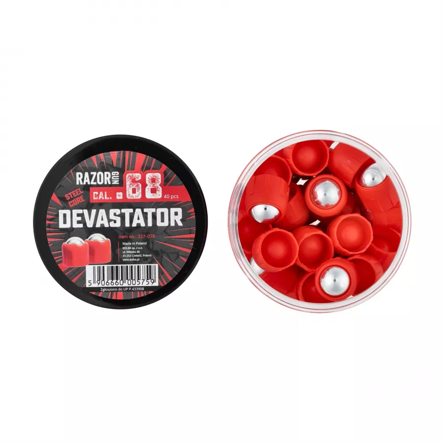 Kule metalowe RazorGun Steel Core Devastator kal. .68 / 40 szt. do Umarex T4E HDS 68 kal. 3/3