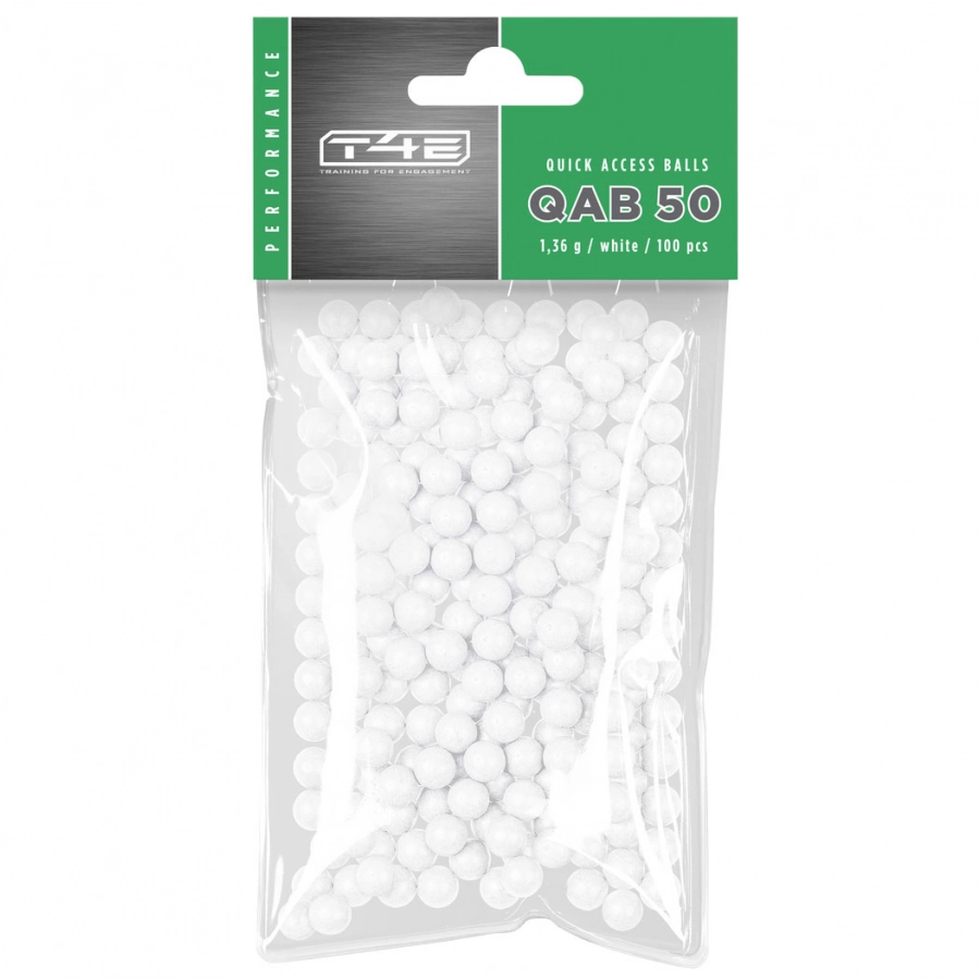 Kulki szklano-polimerowe T4E Performance QAB .50, 1,36 g 100 szt. białe 1/1