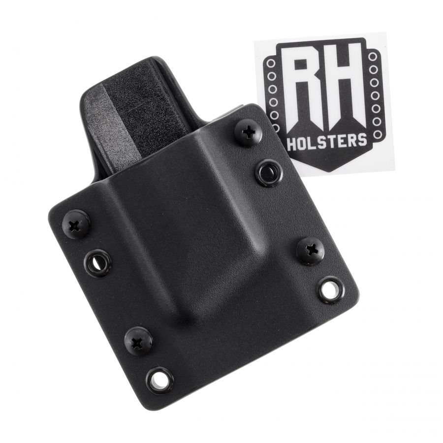 Ładownica RH Holsters OWB do Glock 43 z szyną, pełny sweatguard, pas 40 mm, prawa, czarna 3/3