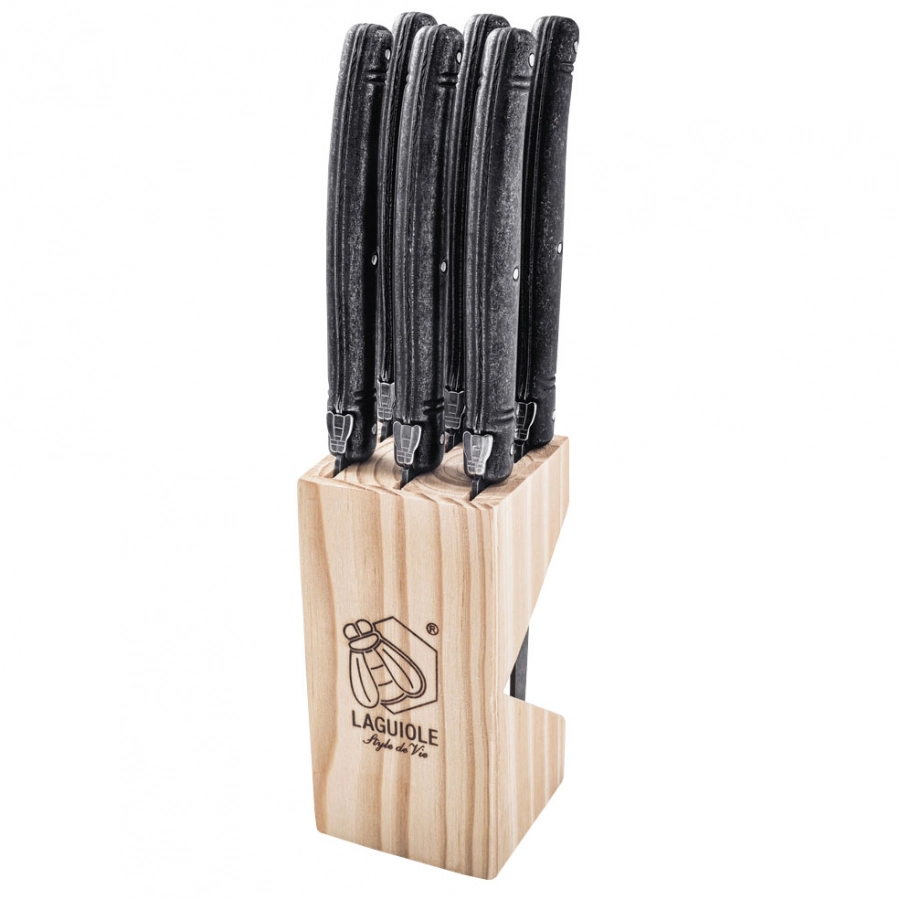 Laguiole Black Stonewash steak knife 6 pcs. 2/8