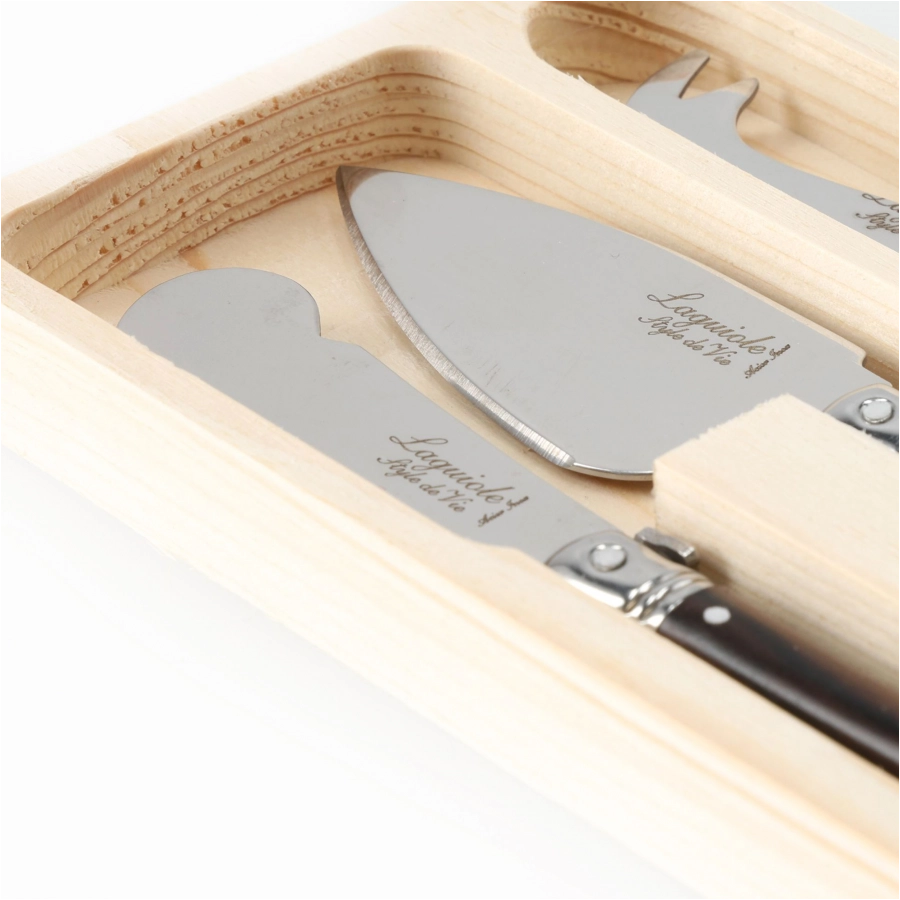 Laguiole Premium Line cheese knife set 3/4