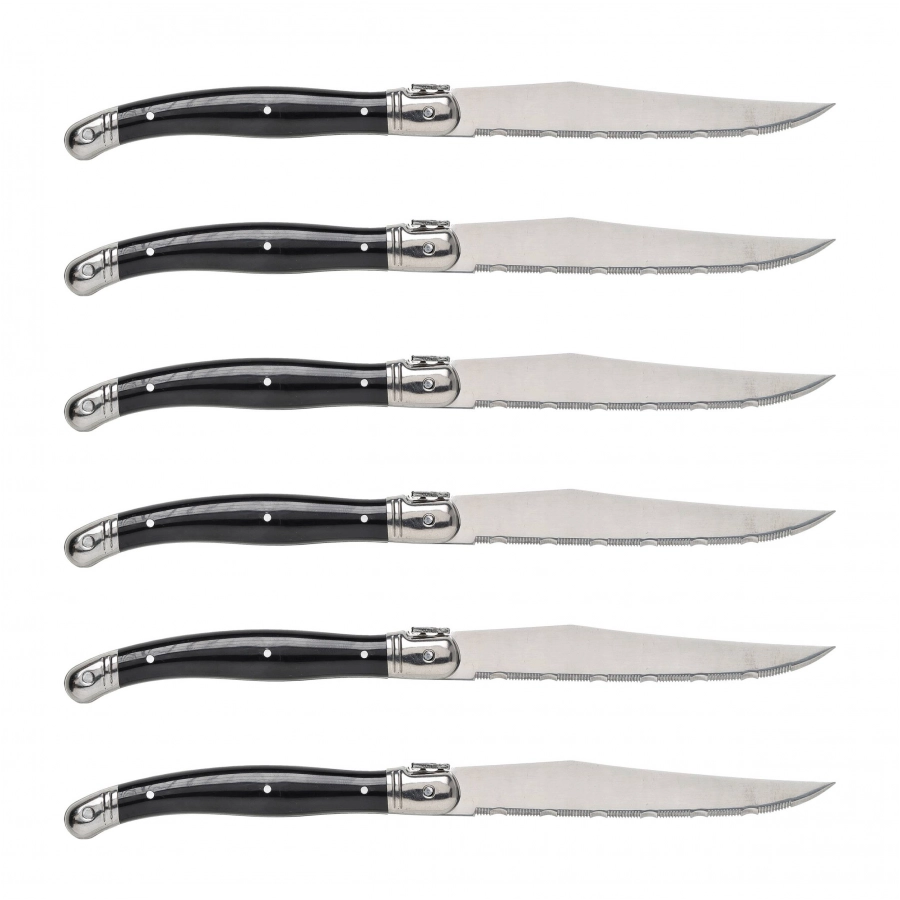 Laguiole stainless steel steak knife. 6 pcs.in block 2/6