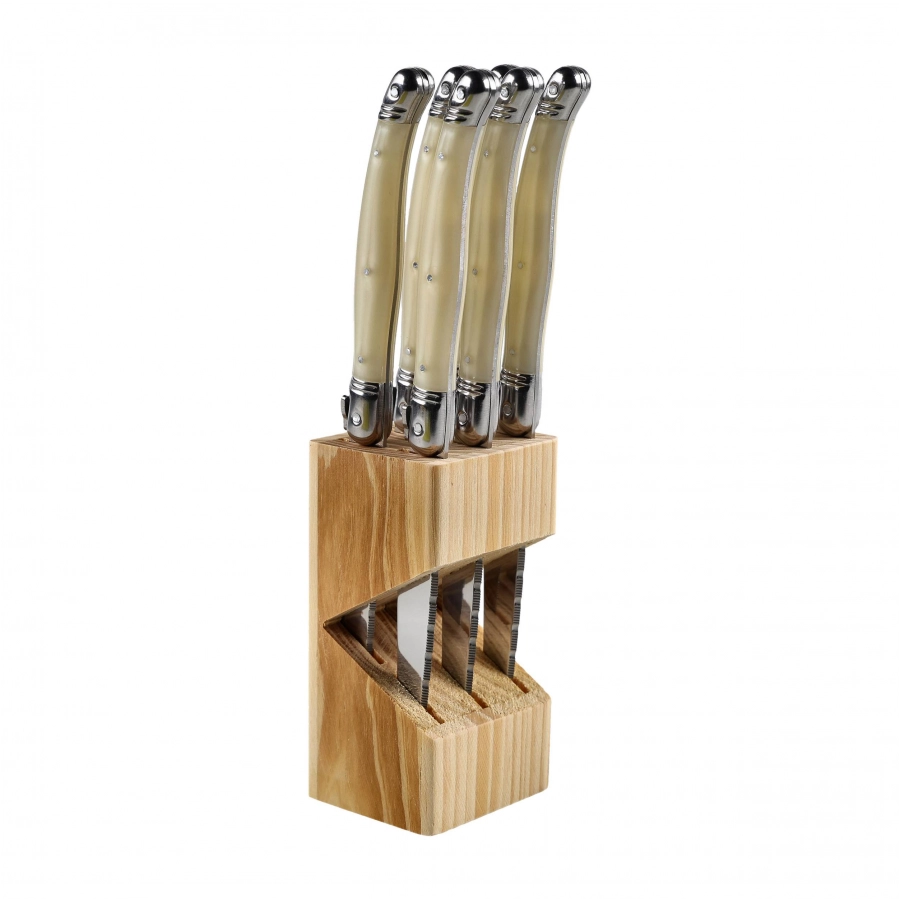 Laguiole stainless steel steak knife. 6 pcs.in block 4/6
